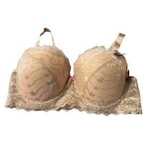 NEW Sofra Beige Lace Underwire Bra 44DDD N Lingerie Coquette